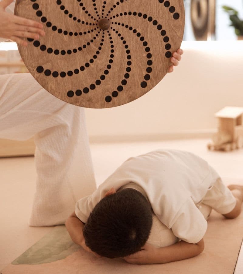 Children practicing mindful yoga